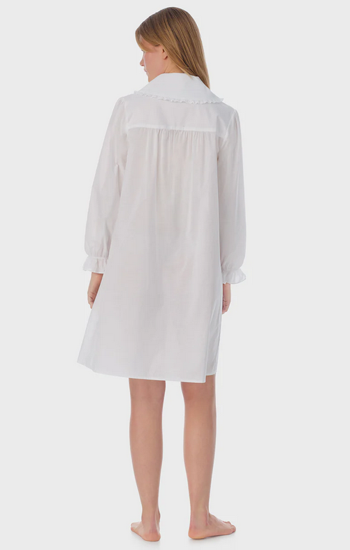 Lanz of Salzburg Women's White Cotton Dream Short Robe/Dress
