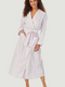 Lanz of Salzburg Women's Classic Pink Tyrolean Wrap Robe