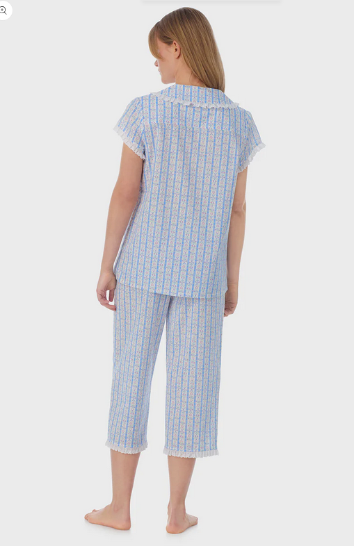 Lanz of Salzburg Women's Tyrolean Heart Cotton Capri Pajama Set