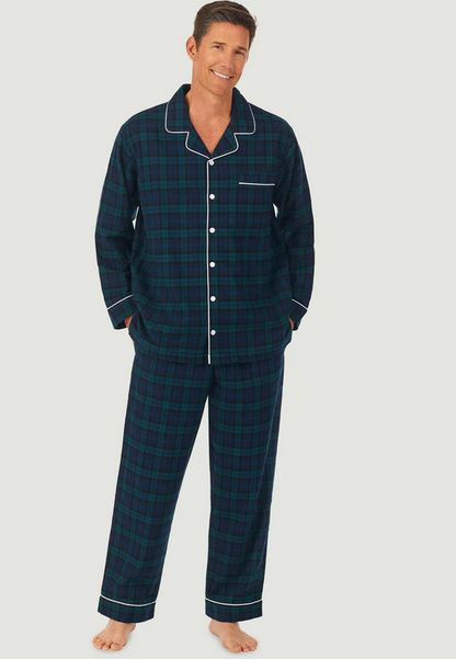 Lanz of Salzburg Men's Black Watch Flannel Pajama