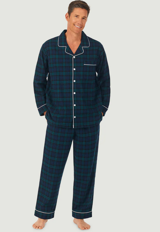 Lanz of Salzburg Men's Black Watch Flannel Pajama