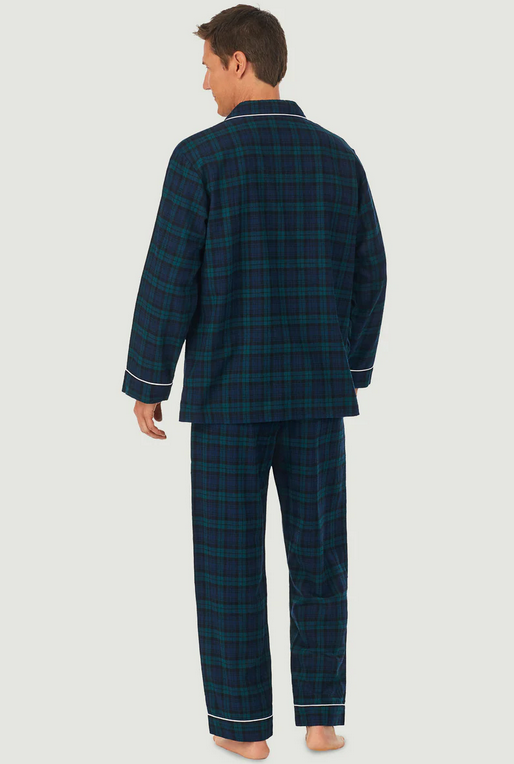 Lanz of Salzburg Men's Black Watch Flannel Pajama