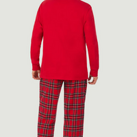 Lanz of Salzburg Men's Red Tartan Knit & Flannel Pj Set