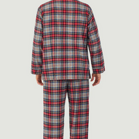 Lanz of Salzburg Men's Grey Plaid Flannel Pajama