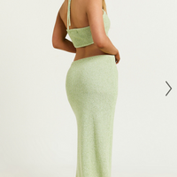 Showpo Amalie The Label - Mina Halter Knit Side Cut Out Midi Dress in Green