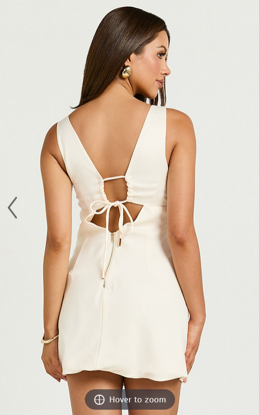 Showpo Amalie The Label - Rainey Bustier Bias Cutout Mini Dress in Ivory