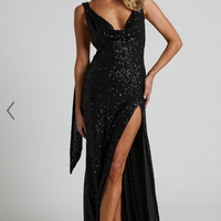 Showpo Malisha Maxi Dress - Sequin Cowl Neck Backless Dress