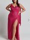 Showpo Malisha Maxi Dress - Sequin Cowl Neck Backless Dress