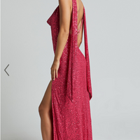 Showpo Malisha Maxi Dress - Sequin Cowl Neck Backless Dress