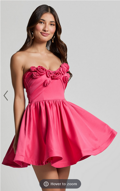 Showpo Angeletta Mini Dress - Sweetheart Rosette Detail Fit & Flare