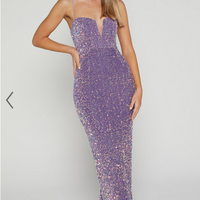 Showpo Rayner Midi Dress - V Bar Sequin Bodycon Dress