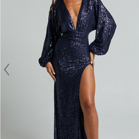 Showpo Arlington Midi Dress - Sequin Long Sleeve Dress