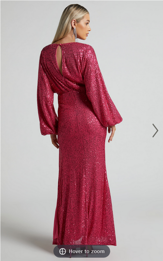 Showpo Arlington Midi Dress - Sequin Long Sleeve Dress