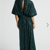 Showpo Miyah Maxi Dress - Sequin Plunge Short Sleeve Dress