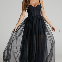 Showpo Emmary - Bustier Bodice Tulle Dress in Black