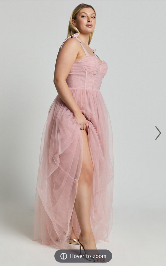 Showpo Emmary - Bustier Bodice Tulle Dress in Pink