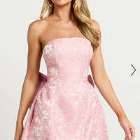 Showpo Wynn Mini Dress - Strapless Ribbon Back Detail Dress in Pink