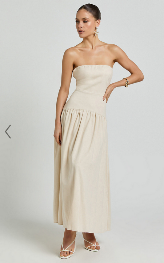 Showpo Seven Wonders - Danica Midi Dress in Latte