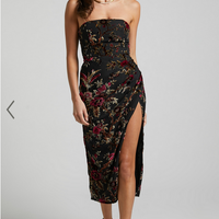 Showpo Jessell Midi Dress - High Split Strapless Dress