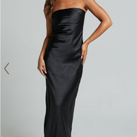 Showpo Charlita Maxi Dress - Strapless Cowl Back Satin Dress