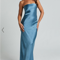 Showpo Charlita Maxi Dress - Strapless Cowl Back Satin Dress