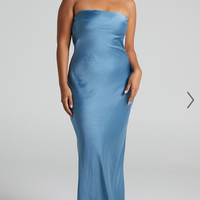 Showpo Charlita Maxi Dress - Strapless Cowl Back Satin Dress