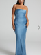 Showpo Charlita Maxi Dress - Strapless Cowl Back Satin Dress