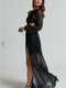 Showpo Arosa Maxi Dress - One Shoulder Long Sleeve in Black