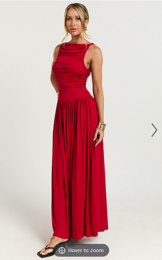 Showpo Runaway The Label - Nalla Maxi Dress in Cherry