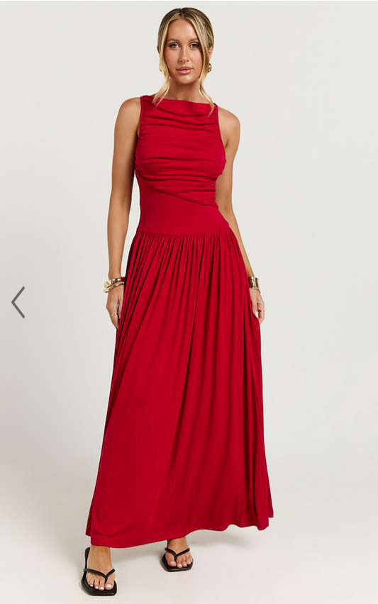 Showpo Runaway The Label - Nalla Maxi Dress in Cherry