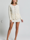 Showpo Vinny Two Piece Set - Scoop Neck Cardigan and Mini Skirt Knit Set in White