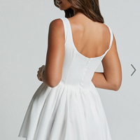 Showpo Carolyn Mini Dress - Wide Strap Sleeveless Fit and Flare Dress in White