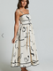 Showpo Zane Midi Dress - Sleeveless Tie Straps A Line Dress in Black and White Print