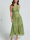 Showpo Edeline Midi Dress - One Shoulder Twist Tiered Dress in Olive