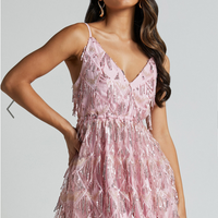 Showpo Khrizza Mini Dress - Sequin Gathered Dress