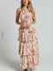 Showpo Cece Midi Dress - Halter Neck Layered Dress in Pink Floral