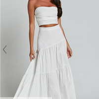 Showpo Schiffer Two Piece Set - Strapless Top and Tiered Midi Skirt