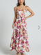 Showpo Adara Midi Dress - Strappy Bustier Dress in Dahlia Dusk Floral