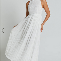 Showpo Cade Maxi Dress - High Neck Sleeveless A Line Dress in White