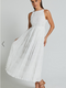 Showpo Cade Maxi Dress - High Neck Sleeveless A Line Dress in White