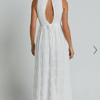 Showpo Cade Maxi Dress - High Neck Sleeveless A Line Dress in White