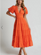 Showpo Divora Midi Dress - Plunge Balloon Sleeve Tiered Dress