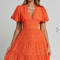 Showpo Divora Midi Dress - Plunge Balloon Sleeve Tiered Dress