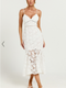 Showpo Aracely Midi Dress - Strappy Sweetheart Lace Mermaid Dress in White