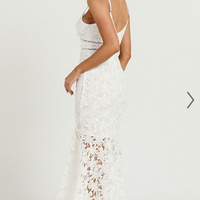 Showpo Aracely Midi Dress - Strappy Sweetheart Lace Mermaid Dress in White