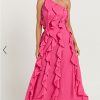 Showpo Britney Maxi Dress - One Shoulder Ruffle Detail Dress