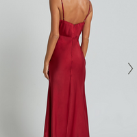 Showpo Jovana Midi Dress - Bust Panel Detail Satin Slip Dress in Wine