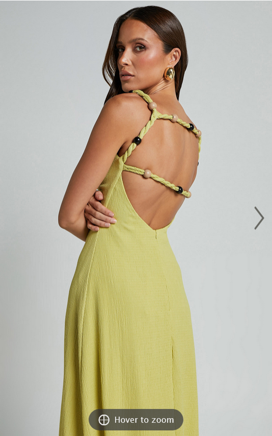 Showpo Brie Midi Dress - Scoop Neck Knit Slip Dress in Chartreuse