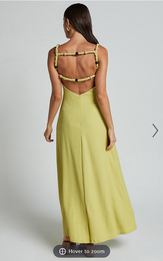 Showpo Brie Midi Dress - Scoop Neck Knit Slip Dress in Chartreuse