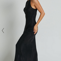 Showpo Irvine Midi Dress - Racer Neck Slip Dress in Black